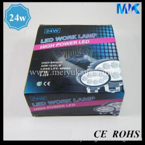 24W led truck work lights,10~30V auto led work lights for automotive